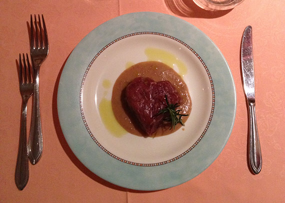 Filetto, cucina del ristorante Hotel Rosalpina